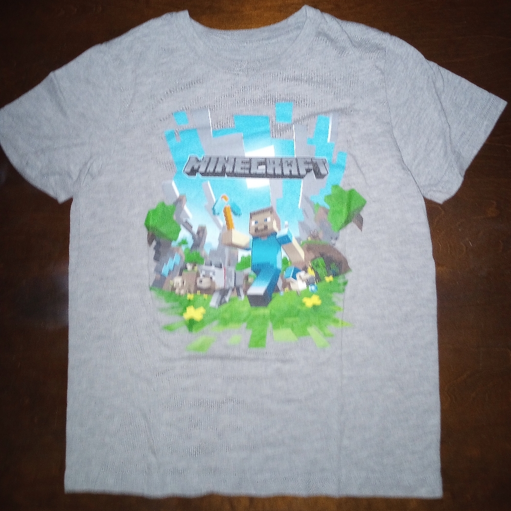 🏞️🎮🖥️ Minecraft Grey T-shirt